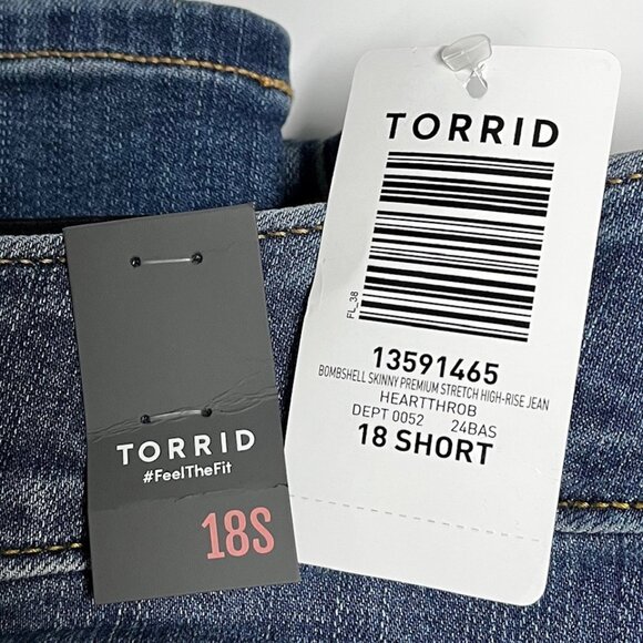 Torrid Bombshell Premium Stretch High-Rise Skinny Jean womens size 18 short NWT - Picture 4 of 6